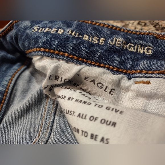 Women's American Eagle Outfitters Hi Rise Jegging Size 8 Skinny Blue Jeans - Picture 4 of 7